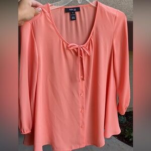Peach button up top and/or blouse